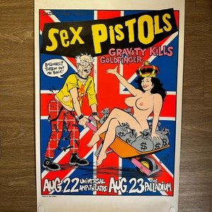 Sex Pistols 1996 Chris Coop Cartel Los Angeles CA El Palladium Cartel impreso a mano
