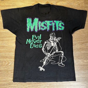 Camiseta vintage dos anos 80 MISFITS Evil Never Dies Legacy Of Brutality Danzig com ponto único
