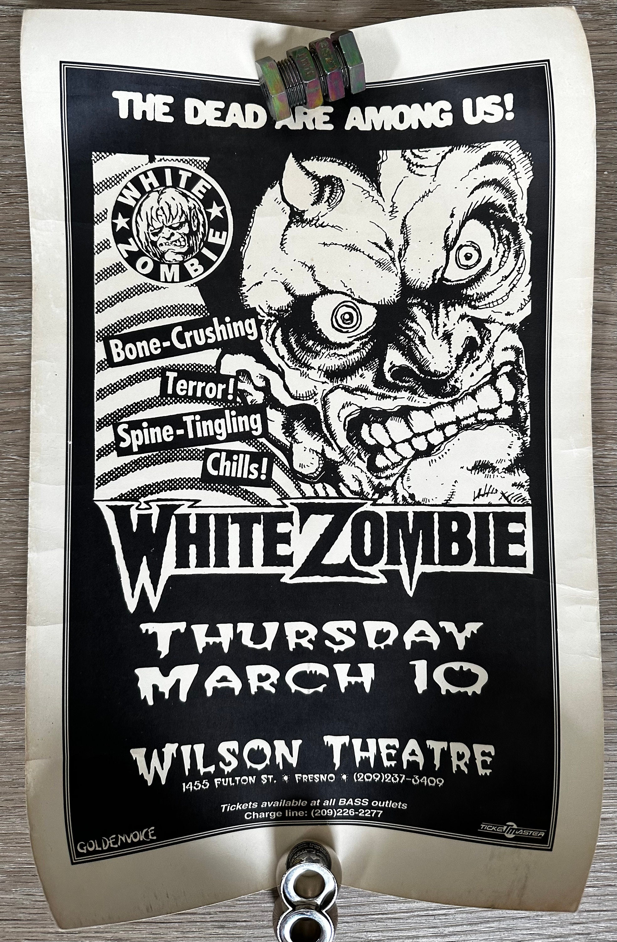 Vintage 1990s White Zombie Chris Coop Poster Santa Monica CS