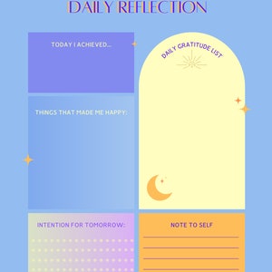 Daily Reflection | That Mystical Girl | Moon lover | Gratitude, Achievements, Positive thoughts, Intentions for Tomorrow, Note to self