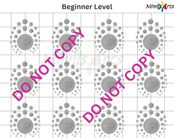 Beginner Digital Dot Mandala pattern worksheets, Digital Mandala Dot Painting Design Elements and Practice Guides - 8.5" x 11"