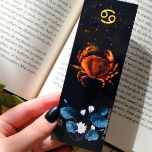 Cancer Zodiac Bookmark, Cancer Gift Idea, Astrology Bookmark, Witchy Bookmark, Book Lover Gift, Book Accessories, Bookworm Present