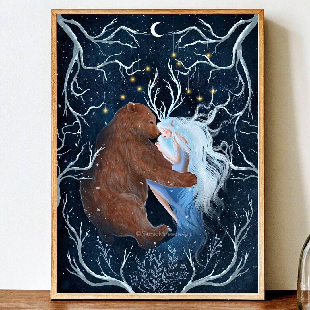 Snow Queen Art Print: Winter Forest Fantasy Illustration - Etsy
