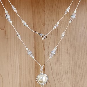 Pearl Pendant Teardrop Necklace/Earring Set