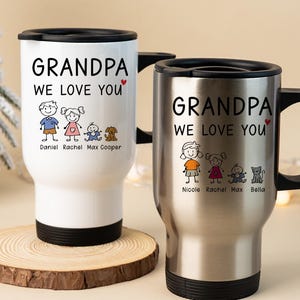 Personalized Grandpa Travel Mug, Custom Grandpa Gift, Father&#39;s Day Gift, Papa Birthday Gift, Personalized Stick 14oz Cup for Him