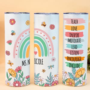 Regalo para profesores - Vaso personalizado para profesores - Regalo con el nombre del profesor - Regalo de agradecimiento para profesores - Vaso de fin de curso para profesores