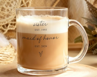 Maid of Honor Proposal Mug, Personalized Sister or Best Friend Gift, Matron of Honor MOH, Custom Present Bridesmaid, Wedding Party Gifts
