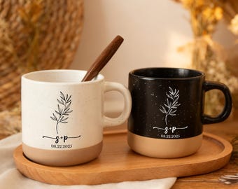 Cadeau de fiançailles personnalisé, Mugs imprimés en poterie, Nouveau cadeau pour couple fiancé, Cadeaux de fiançailles, Cadeau de fiançailles pour couple, Cadeau de mariage