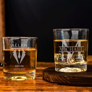 Personalized Groomsman Whiskey Glass, Custom Engraved Glass, Groomsmen Gift Idea, Personalized Best Man Gift, Groomsman Glass, Party Favors
