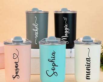 Personalized Tumbler with Lid, Bridesmaid Proposal, Custom Wine Tumbler, Stainless Steel Water Bottle, Bride Party Supply, Bridesmaid Gift