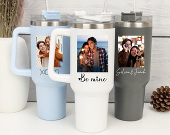 Custom 40oz Tumbler with Photo, 40oz Cup with Custom Photo, Valentines Gift, Personalized Photo Gift, Gift for Mother, Mothers Day Gift