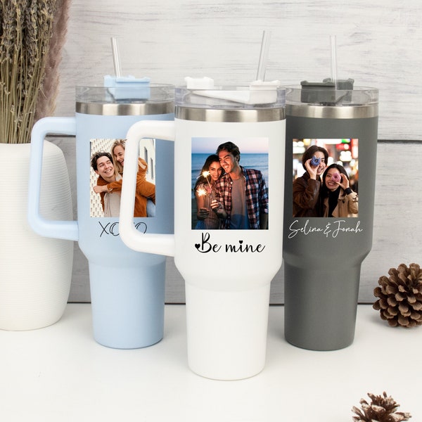 Custom 40oz Tumbler with Photo, 40oz Cup with Custom Photo, Valentines Gift, Personalized Photo Gift, Gift for Mother, Mothers Day Gift