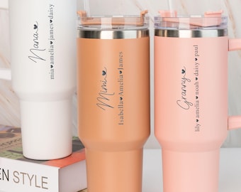 Personalized 40oz Tumbler Gifts for Grandma, Custom Kid's Names Engraved Cup, Mother's Day Gifts for Nana, Mimi From Grandchildren