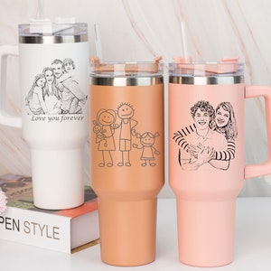 Personalized Family Photo Gifts, Custom Engraved Your Favorite Photo on 40oz Tumbler, Unique Gifts for Her, Mother&#39;s Day Gift