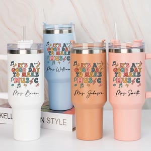 Music Teacher Tumbler Music Teacher 40oz Tumbler with Handle Gift for Music Teacher Appreciation Gift Music Teacher Travel Mug Music Teacher