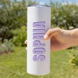 Personalized Name Tumbler, Custom Skinny Tumbler Cup with Straw, Custom Name Gift, Gifts for Her, Vacation Girls Trip Bachelorette