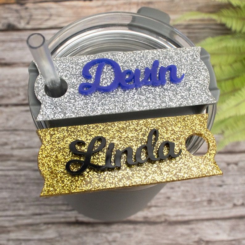 Personalized Glitter Tumbler Name Plate, Glitter Marble Color Gift for Mothers,Custom Tag,Personalized Gift for Her,Gift for Mom Name Plate image 6