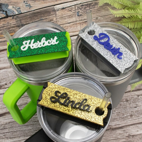 Personalized Glitter Tumbler Name Plate, Glitter Marble Color Gift for Mothers,Custom Tag,Personalized Gift for Her,Gift for Mom Name Plate