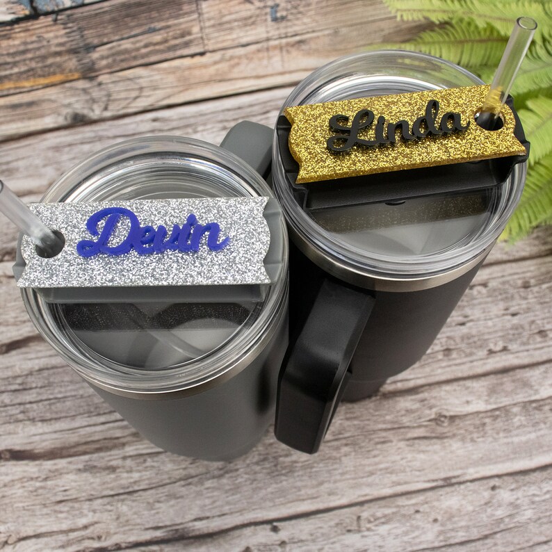 Personalized Glitter Tumbler Name Plate, Glitter Marble Color Gift for Mothers,Custom Tag,Personalized Gift for Her,Gift for Mom Name Plate image 3