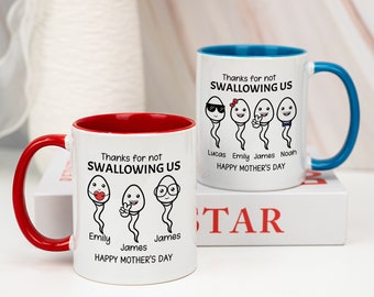 Personalised Mug for Mum, Thanks for Not Swallowing us, Mother's Day Mug, To Mummy from Kids, from Children, Mum's Funny Gift