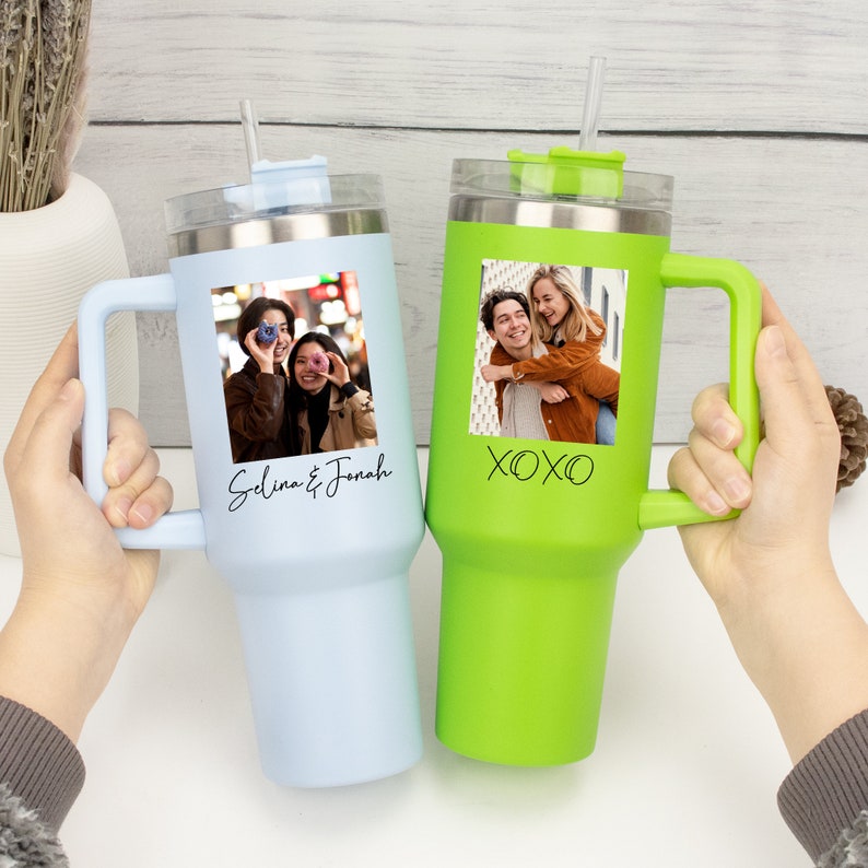 Custom 40oz Tumbler with Photo, 40oz Cup with Custom Photo, Valentines Gift, Personalized Photo Gift, Gift for Mother, Mothers Day Gift image 5