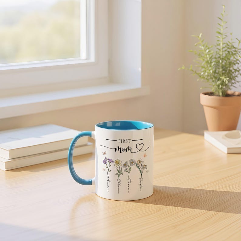 First Mom, Now Grandma Garden Gift, Personalized Mom Grandma Garden Mug ...