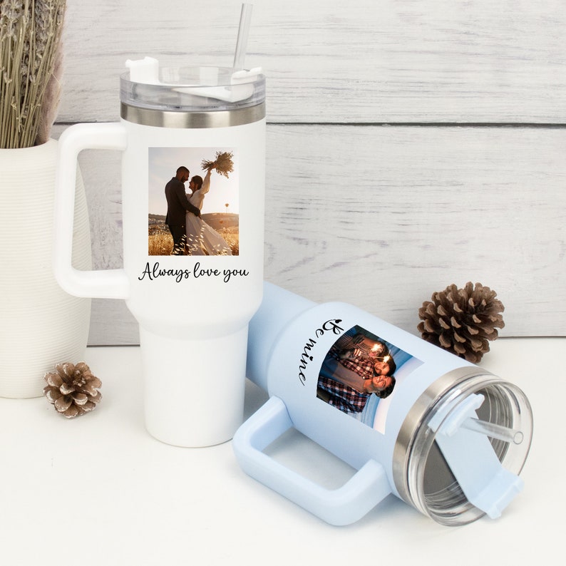 Custom 40oz Tumbler with Photo, 40oz Cup with Custom Photo, Valentines Gift, Personalized Photo Gift, Gift for Mother, Mothers Day Gift image 4