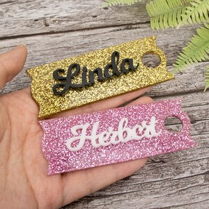 Personalized Glitter Tumbler Name Plate, Glitter Marble Color Gift for Mothers,Custom Tag,Personalized Gift for Her,Gift for Mom Name Plate image 5