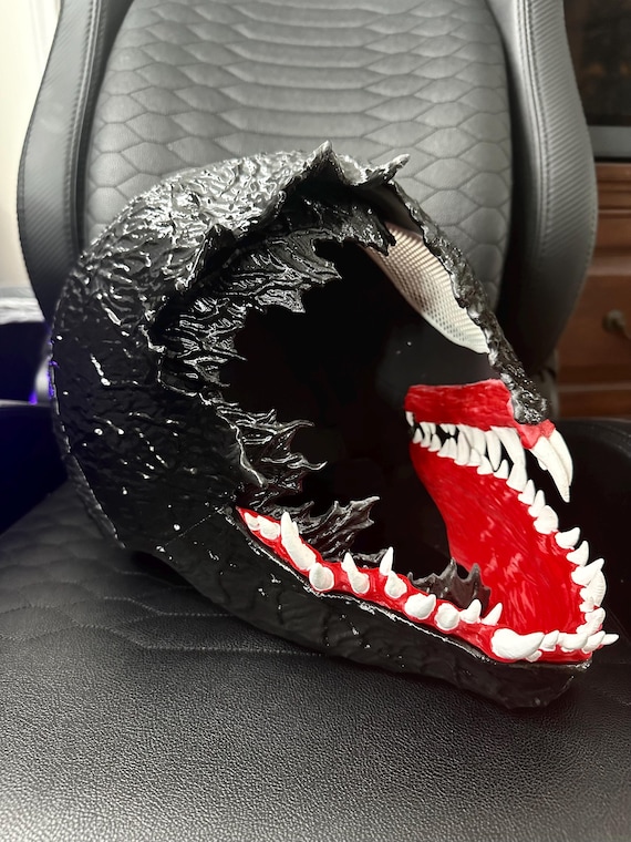 3D Printed Half Venom Cosplay Helmet - Etsy