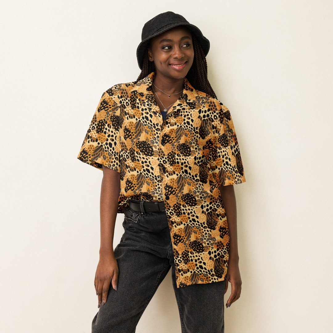 Abstract Leopard Spots Button-up Unisex UPF50 Protection - Etsy