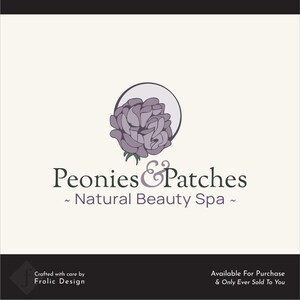 Clean Peony Logo – Studio-Designed, Editable Branding for Beauty & Wellness Businesses