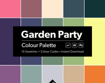 Paleta de colores para fiestas en el jardín
