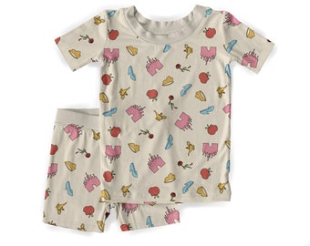 Magical Bamboo Two Piece Shorties | Eco Friendly Sustainable Pajamas Made of Bamboo Viscose For Little Princess Girls