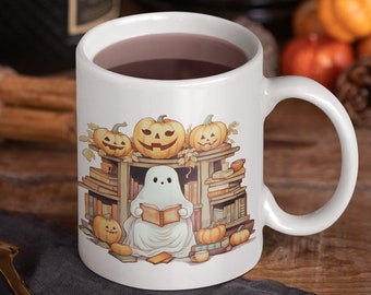 Ghost Mug Housewarming Party Gift New Home Presents Ghostly Bookish Mugs Sister Gift Office Coworker Gifts Halloween Book Lover Coffee Cup