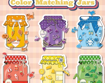 Color Matching Activity for Kids, Toddler Color Printables, Montessori Materials, Homeschool Preschool Curriculum