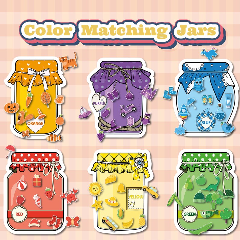 Matching Color Jars Color Matching Activity for Kids, Toddler Color Printables, Montessori ...