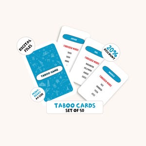 50 cartas de jogo Tabu para imprimir para crianças sobre os países do mundo, atividade educacional de geografia em PDF, cartas de aprendizagem digitais divertidas