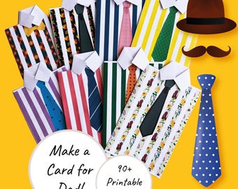 Libro stampabile per la festa del papà: attività per bambini, creazione di biglietti con maglietta (download digitale)