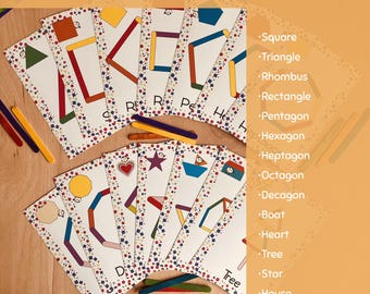 Popsicle Stick Shapes Printable: Montessori Toddler Activity (PDF)