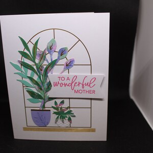 Carte de voeux faite main pour la fête des mères - Merveilleuse mère - Grande/petite plante