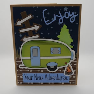 New Adventures Handmade Greeting Card- Overnight Camping Adventures