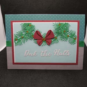 Large 5 x 7 Christmas Handmade Greeting Card-Deck the Halls