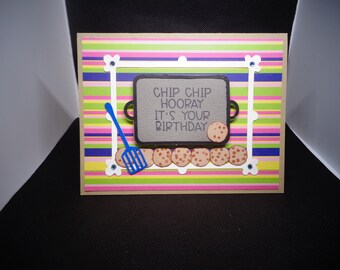 Birthday Handmade Greeting Card- "Chip Chip Hooray"