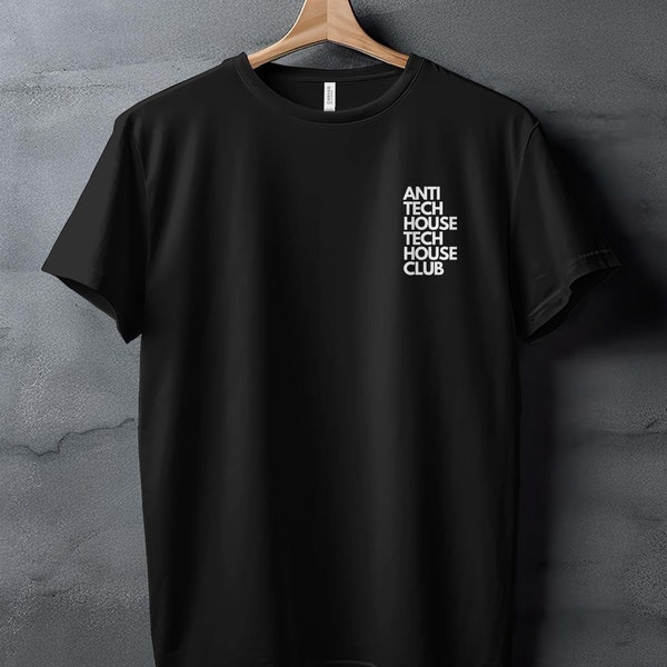 Minimalist Tech House Music T-Shirt, Anti Shirt, Pocket Design Shirt, Gift for Music Lovers, House Music, Tech House Shirt, Festival T-shirt