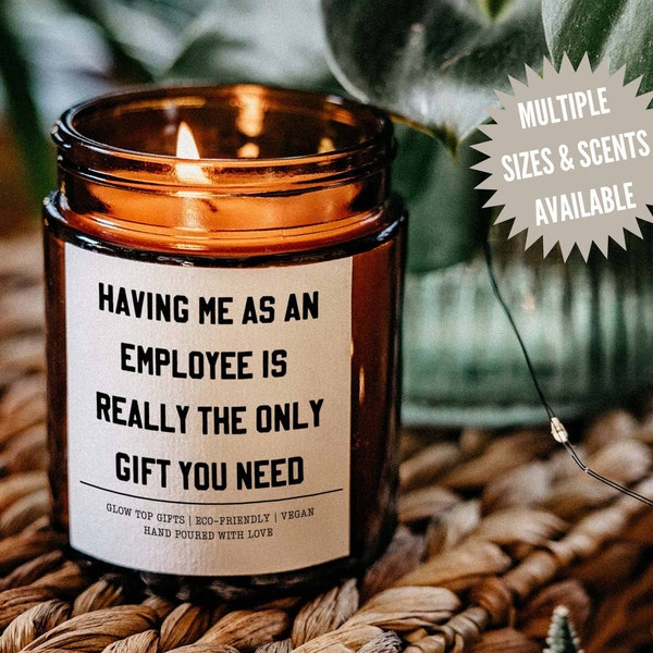 Fun Gift for Boss for Boss's Day, Funny Boss Gift, Eco-Friendly Candle, Gift for Boss, Christmas Gift for Boss, Boss's Day Gift Candle