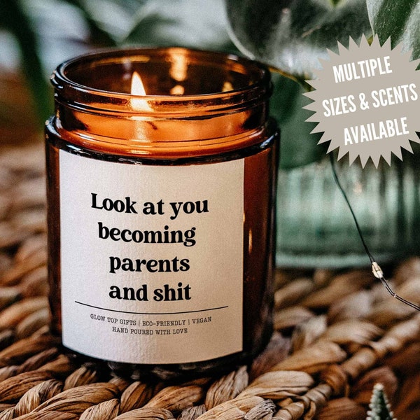 New Parents Gift, Look at You Becoming Parents and Shit Candle, Baby Shower Gift, First Time Parents Gift, Funny Parents To Be Gift