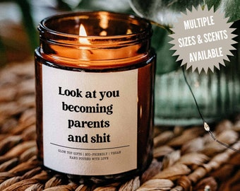 New Parents Gift, Look at You Becoming Parents and Shit Candle, Baby Shower Gift, First Time Parents Gift, Funny Parents To Be Gift