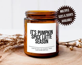 Pumpkin Spice Latte Season Candle, Pumpkin Spice Candle, Funny Fall Candle, PSL Candle, Pumpkin Decor, Halloween Decor, Pumpkin Spice Season