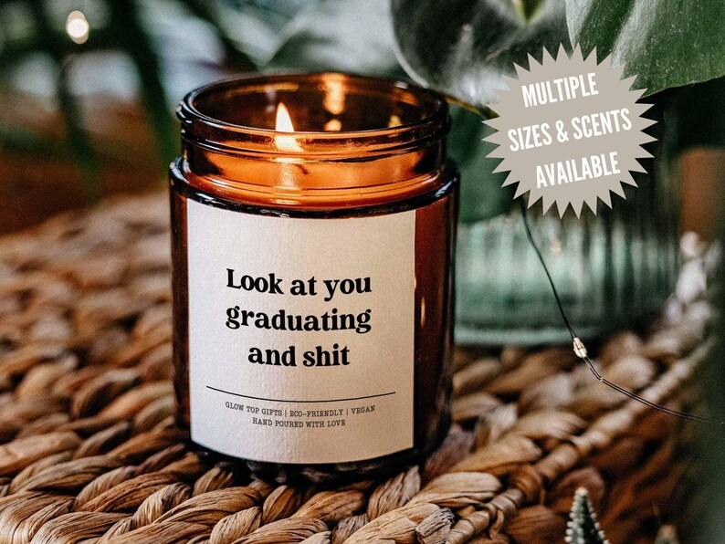 Graduation Candle Gift, Funny Grad Gift for Her, Scented Candles Best Friend Gift for Graduation, High School Graduation, Gift for Him image 1
