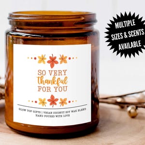 Thankful For You Candle Gift, Thank You Gift, Appreciation Gift, Teacher Appreciation Gift, Thanksgiving Candle, Hostess Gift for Her